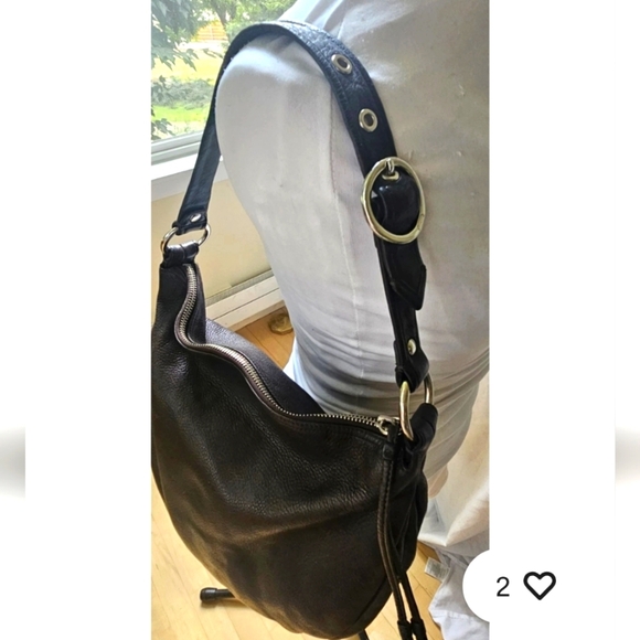 Coach Handbags - Coach Brown Pebbled Leather Hobo Shoulder Bag Handbag Adjustable Strap W Tassel